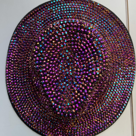 Bling Embellished Sparkly Felt Fedora Hat - Picture 6 of 8